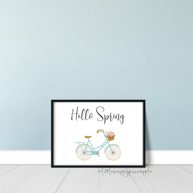 Hello Spring Bicycle Flower Basket Print (Creator Uploaded)