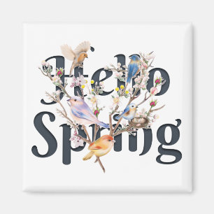 Hello Spring Birds Magnet