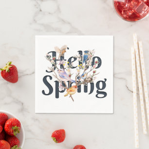 Hello Spring Birds Napkin
