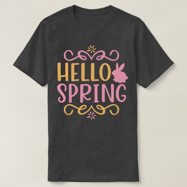Hello Spring Bunny  T-Shirt (Design Front)