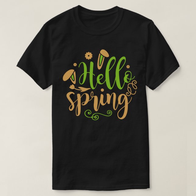 Hello Spring Bunny T-Shirt (Design Front)