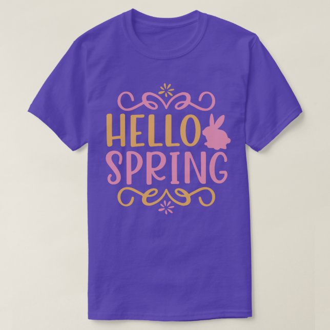 Hello Spring Bunny  T-Shirt (Design Front)