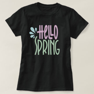 Hello Spring Cute Lettering  T-Shirt