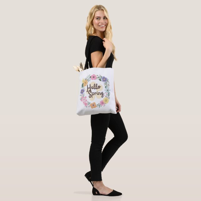 Hello  Spring | Decorated Shopping Bag (On Model)