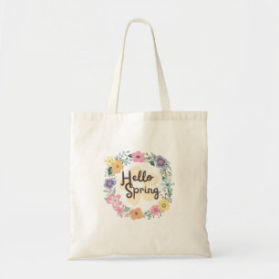 Hello Spring Decorated Shopping Bag