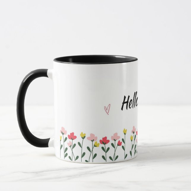 Hello Spring Floral Mug (Left)