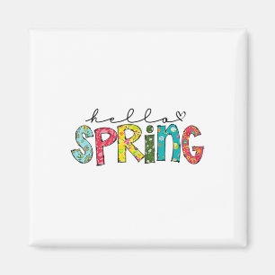 Hello Spring Flower Happy Easter Floral Mum Plant Magnet