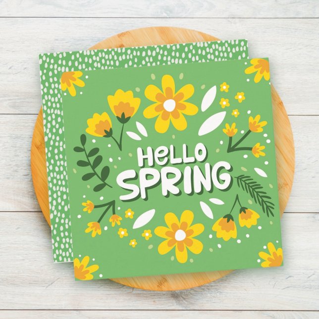 Hello Spring Flowers Greeting  Card (Creator Uploaded)
