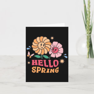 Hello Spring Flowers Sunshine Easter Illustration Card
