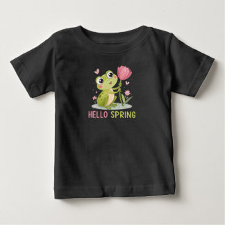 Hello Spring Frog, Nature Lover Baby T-Shirt