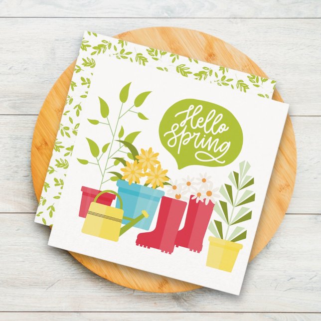 Hello Spring Garden Flowers Greeting  Card (Creator Uploaded)