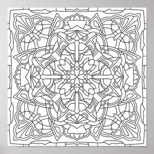 Hello Spring: Geometric Mandala Poster