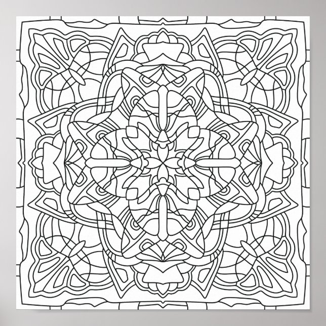 Hello Spring: Geometric Mandala Poster (Front)