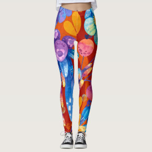Hello Spring Happiness Time, Floral Colourful Leggings