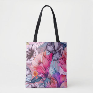 Hello Spring Happiness Time, Pink Warm Colours Tote Bag