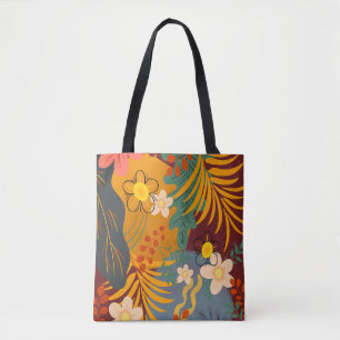 Hello Spring Happiness Time, Tropical Floral Tote Bag