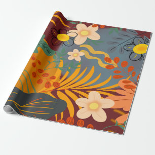 Hello Spring Happiness Time, Tropical Pattern Wrapping Paper