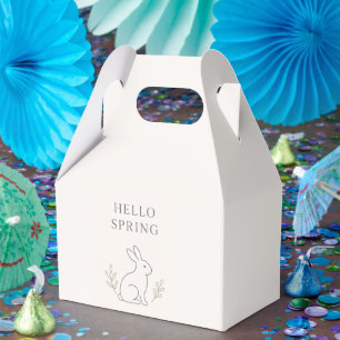 Hello Spring Minimal Bunny Line Art Favour Box