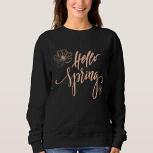 Hello Spring Minimalist Flower Spring Break Sweatshirt