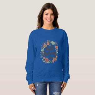 Hello Spring – Pastel Floral Minimalist Design Sweatshirt