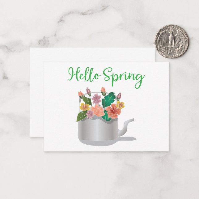 Hello Spring Sign Card (Front/Back In Situ)