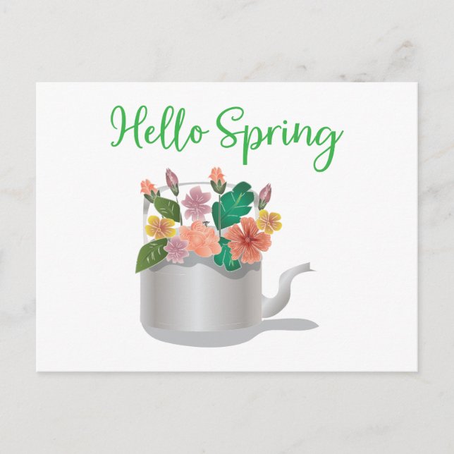 Hello Spring Sign  Postcard (Front)