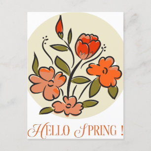 Hello Spring Sign Postcard