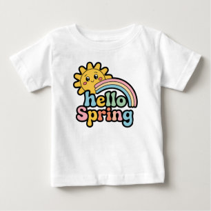 Hello Spring: Sun, Rainbow and Good Mood Baby T-Shirt