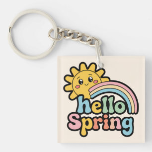 Hello Spring: Sun, Rainbow and Good Mood Key Ring