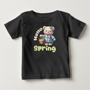 Hello Spring, Teddy Bear Kids Baby T-Shirt