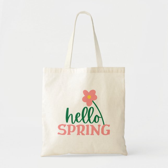 Hello Spring  Tote Bag (Front)