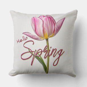 Hello Spring Tulip Cushion
