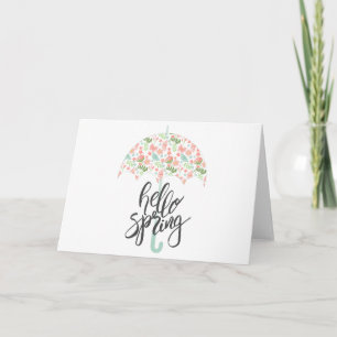 Hello Spring Umbrella Card