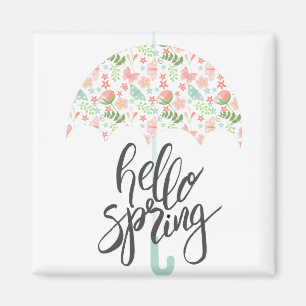 Hello Spring Umbrella Magnet