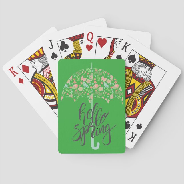 Hello Spring Umbrella Playing Cards (Back)