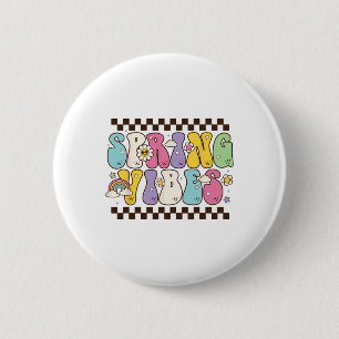 Hello Spring Vibes Flowers Bloom Floral First Day 6 Cm Round Badge