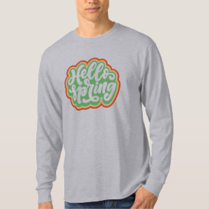 hello spring, vintage colourful typography spring T-Shirt