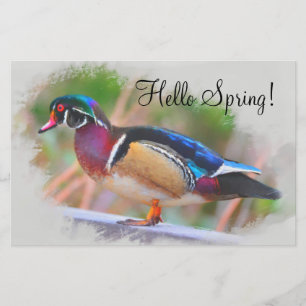 Hello Spring! with Wood Duck Stationery