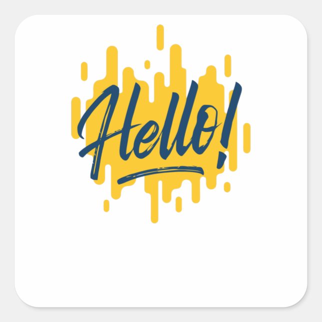 Hello Square Sticker (Front)