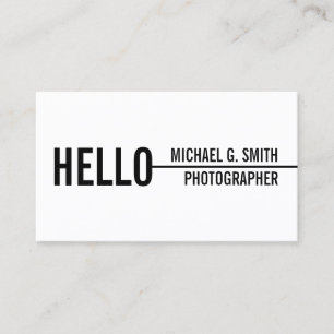 "Hello" Stylish Modern Minimalist Business Card