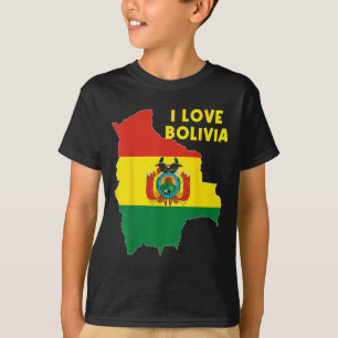Hello Sucre I Heart Bolivia Map Flag Proud Bolivia T-Shirt