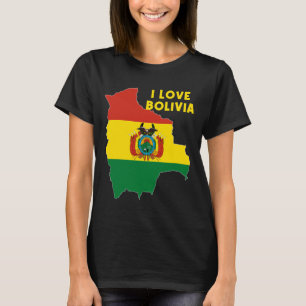 Hello Sucre I Heart Bolivia Map Flag Proud Bolivia T-Shirt