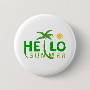 Hello Summer 6 Cm Round Badge
