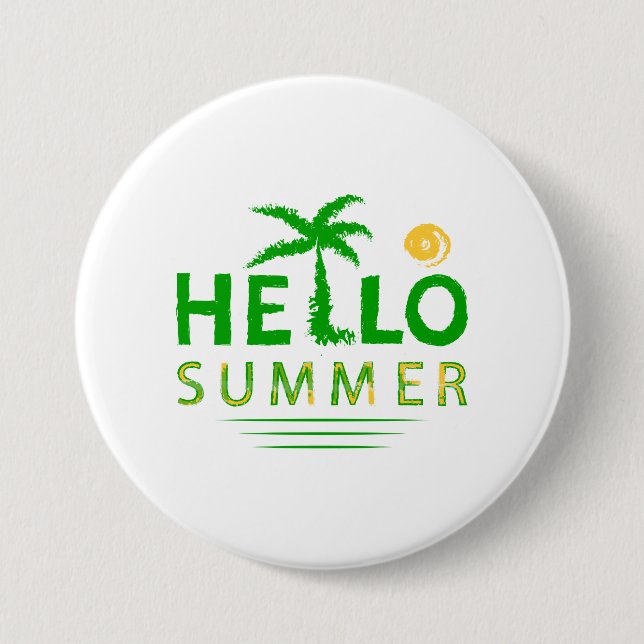 Hello Summer 7.5 Cm Round Badge (Front)