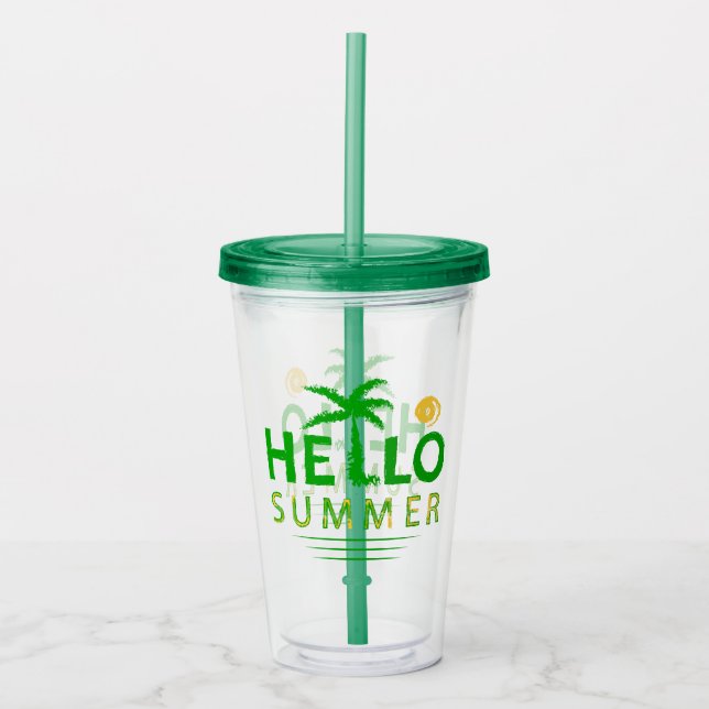 Hello Summer Acrylic Tumbler (Front)