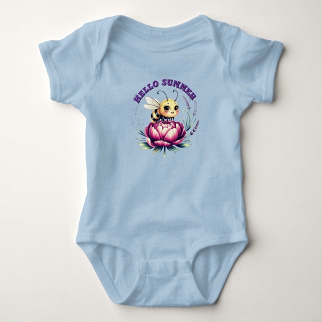 Hello summer  baby bodysuit (Front)