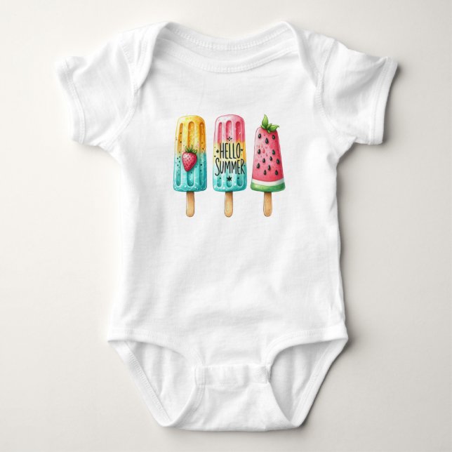Hello summer baby bodysuit (Front)