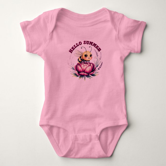 Hello summer  baby bodysuit (Front)