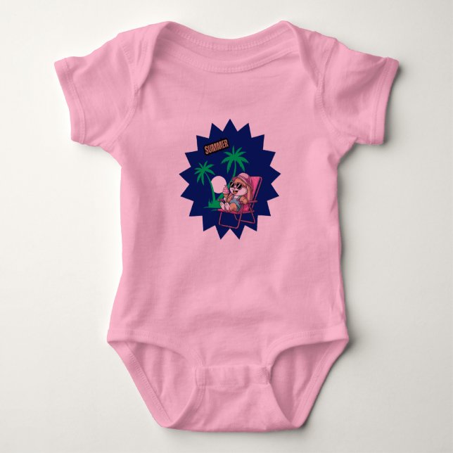 Hello summer  baby bodysuit (Front)