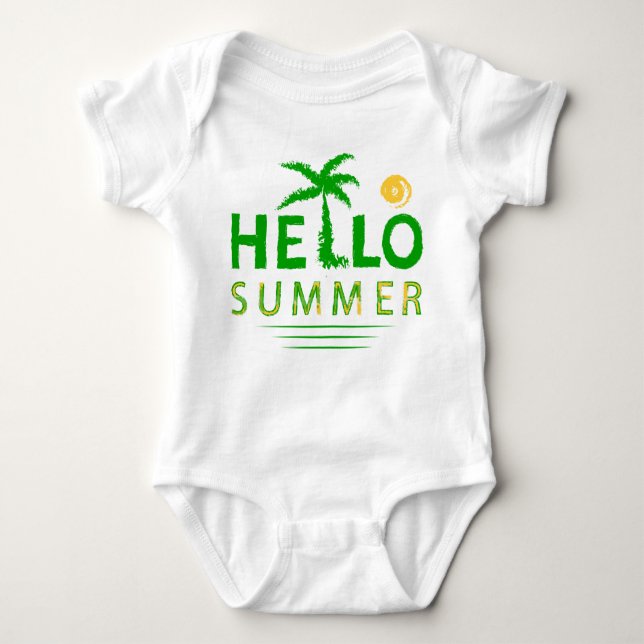 Hello Summer Baby Bodysuit (Front)